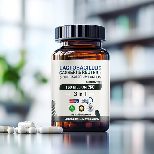 Lactobacillus Reuteri & Gasseri Probiotic - Bifidobacterium Longum - 150 Billion CFU - Gut Health Support - 120 Capsules